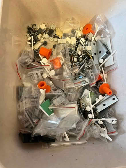 Photo of free Wren kitchen hinges, brackets and miscellaneous screw parts (Motspur Park KT3) #1