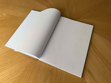 Photo of free A4 notebook with ruled pages and light brown hard covers (Lower Earley RG6) #3