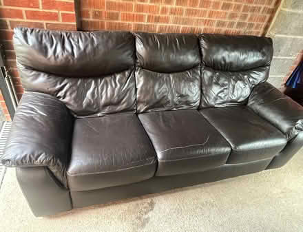 Photo of free Leather sofa and armchair (Crewe CW11) #1