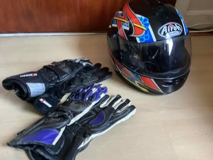 Photo of free Child’s motorcycle helmet and gloves (Capel St Mary IP9) #1