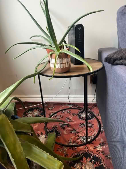 Photo of free Round Wooden Top Side Table (SE14 new cross) #1