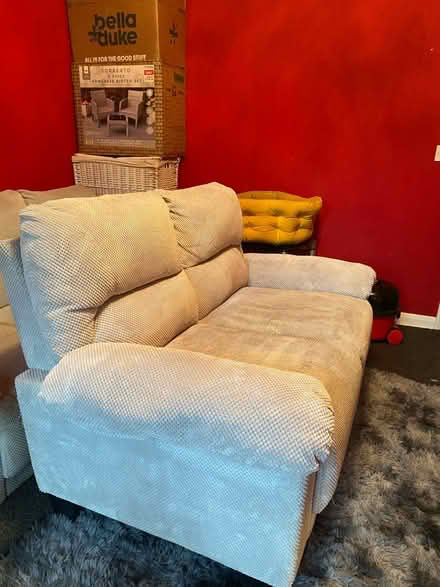 Photo of free 2 & 3 seater sofas, grey/silver (Sidley TN39) #2