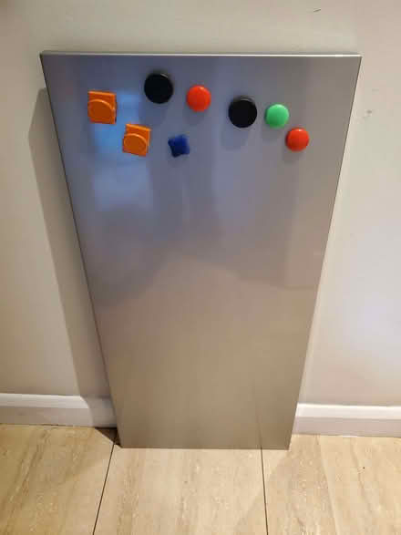 Photo of free Silver magnetic notice board & magnets (Sandal WF2) #1