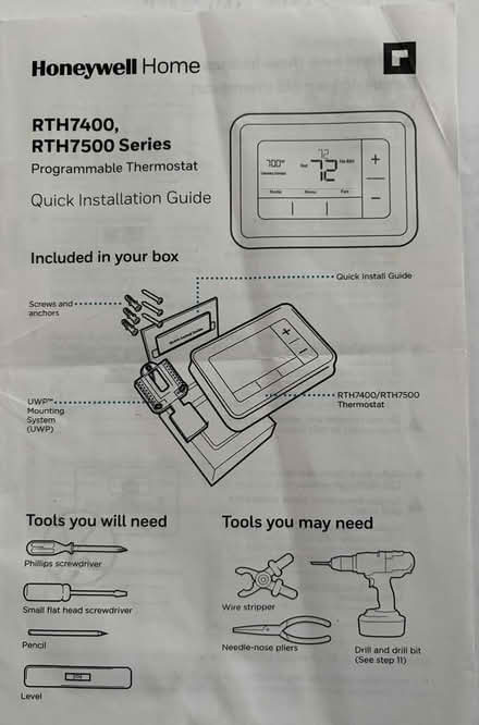 Photo of free 2 Honeywell Thermostats (Danvers near 62/128/35) #2