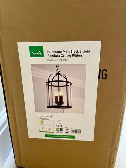 Photo of free Black Hurricane Pendant Light Fitting - NO GLASS (Borrowash DE72) #1