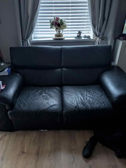 Photo of free 2x black 2 seater sofas (WA10) #1