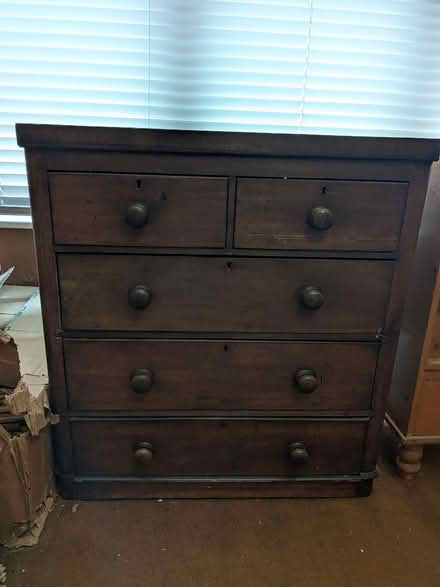 Photo of free Dark wood chest of drawers (North Finchley) #1