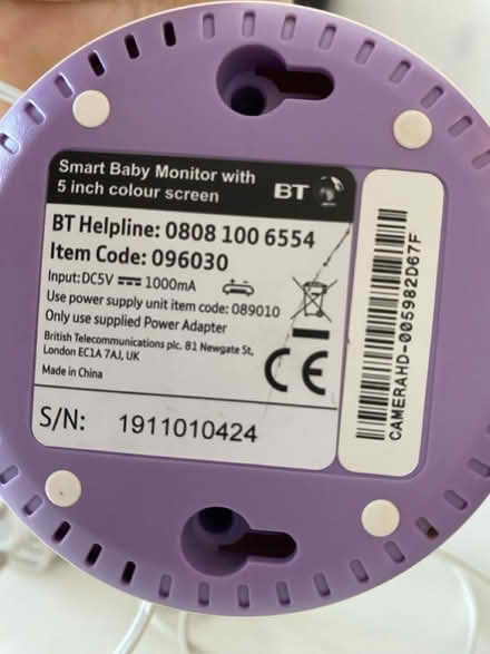 Photo of free BT Smart baby monitor (L14 Dovecot) #1