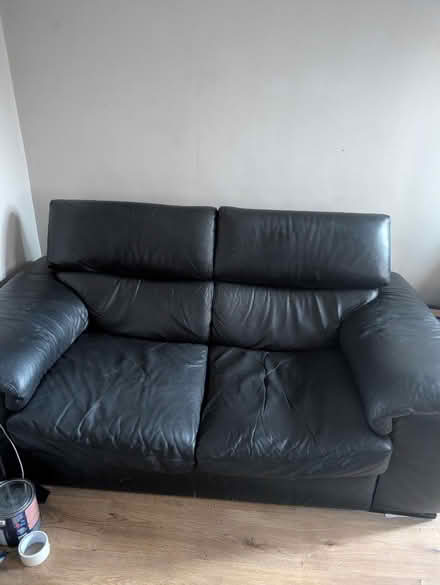 Photo of free 2x black 2 seater sofas (WA10) #2