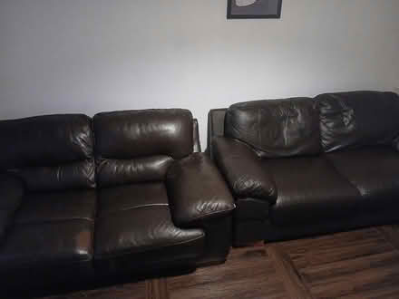 Photo of free 2 leather sofas (Droylsden M43) #1
