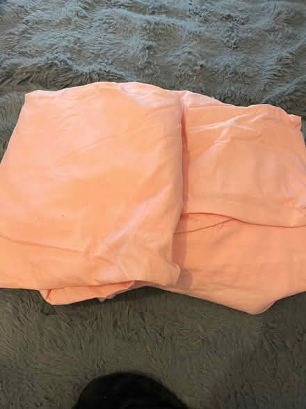 Photo of free 2 peach fitted sheets (Wandsworth SW18) #1