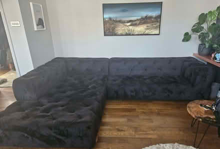 Photo of free Large black corner sofa (Welling DA16) #2