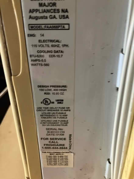 Photo of free Window A/C Frigidaire unit (Kings ridge) #4