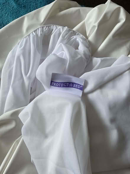 Photo of free Waterproof mattress protector for double bed, never used (Skipton BD23) #4