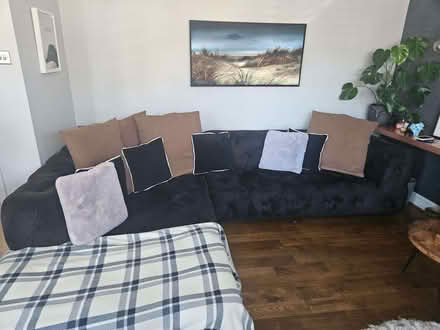Photo of free Large black corner sofa (Welling DA16) #3