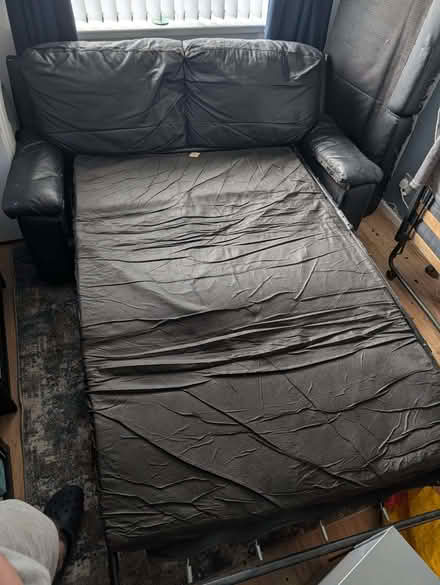 Photo of free Black Leather sofabed (Greenisland BT38) #2