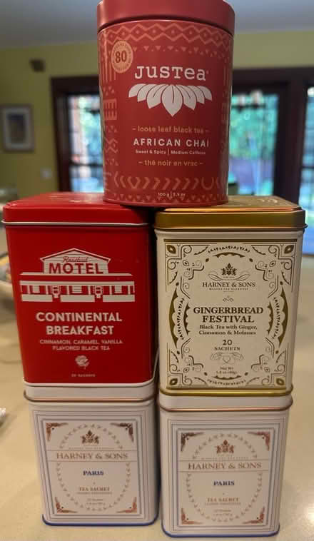 Photo of free 5 empty tea tins (Hwy 85 and Fremont Ave.) #1