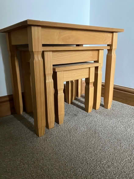 Photo of free Wooden nest of tables (Honley hd9 6bw) #2