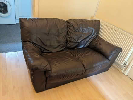 Photo of free 2 seater leather sofa and beautiful large IKEA desk (Hollingdean BN1) #1