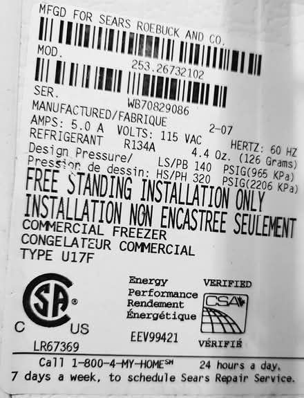 Photo of free Commercial Freezer (4443 Flintstone Road) #1