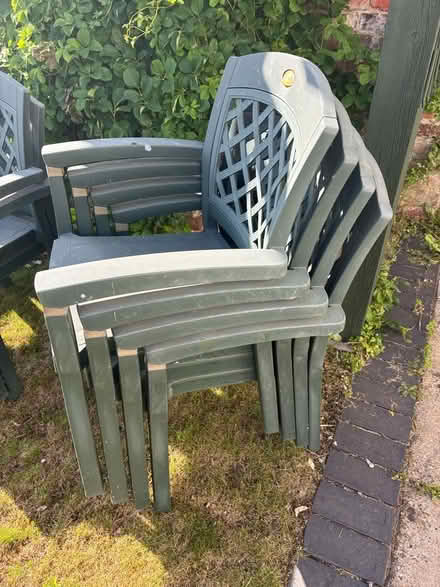 Photo of free Green Plastic Garden Chairs (Great Boughton CH3) #2