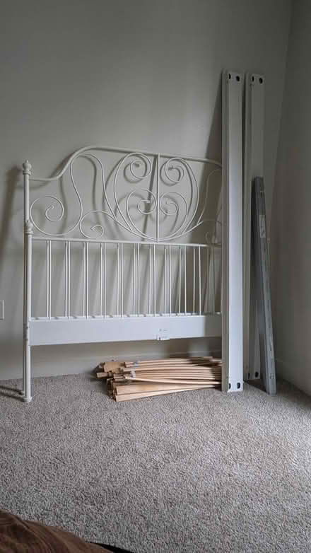 Photo of free Full size Twin Mattress and Frame (Next to Climate Pledge Area) #3