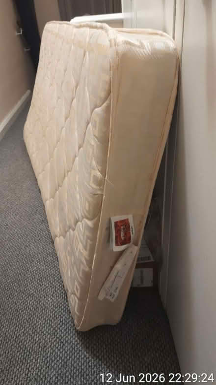 Photo of free Sprung single mattress 90×190×14cm (Edgwarebury Lane) #2