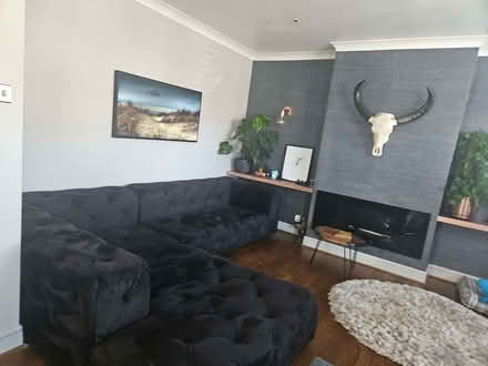Photo of free Large black corner sofa (Welling DA16) #1