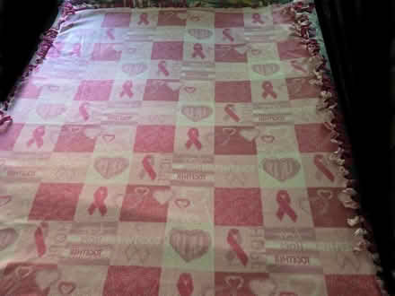 Photo of free Pink Cancer Ribbon Fleece Blanket (West 7th) #1
