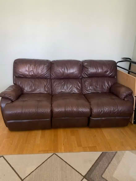 Photo of free leather sofa (Watford WD25) #1