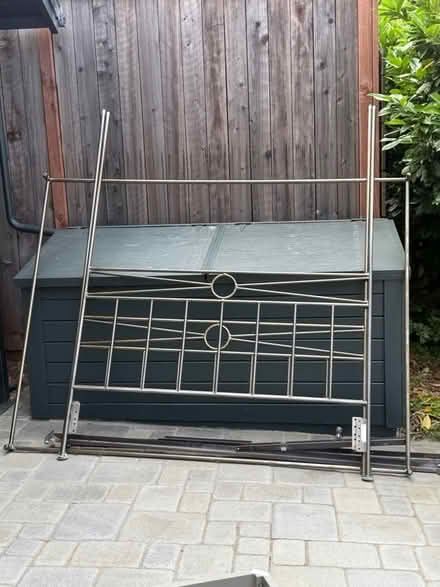 Photo of free Four poster canopy, metal bedframe (Mill Valley) #1