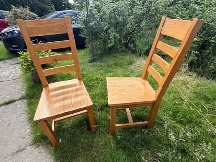 Photo of free 2 x Solid Oak Dining Chairs (Liverpool L17 near Jericho L) #1