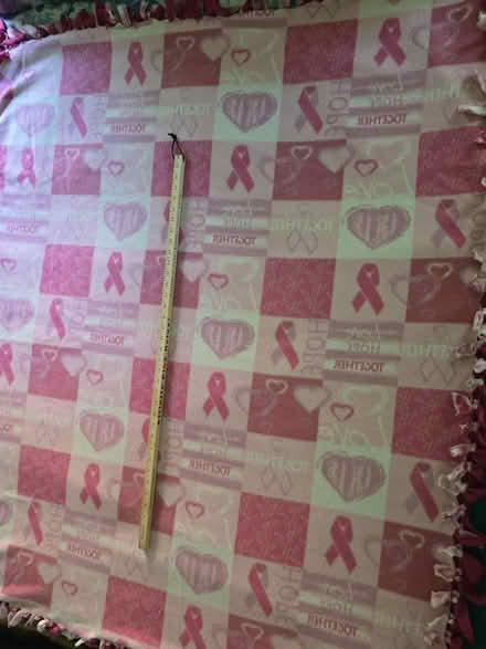 Photo of free Pink Cancer Ribbon Fleece Blanket (West 7th) #4