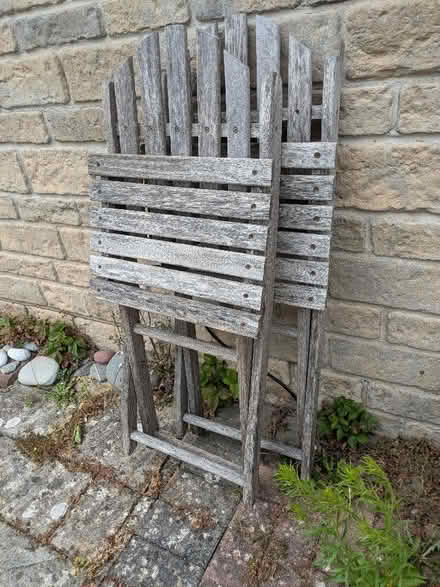 Photo of free Two wood folding garden chairs (Yatton Keynell SN14) #1