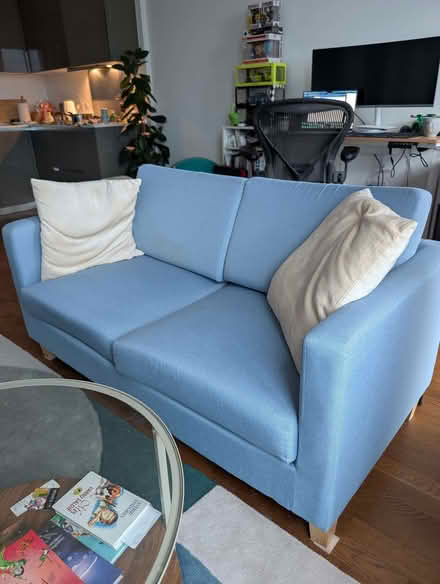 Photo of free Light blue sofa bed (Woolwich SE18) #1
