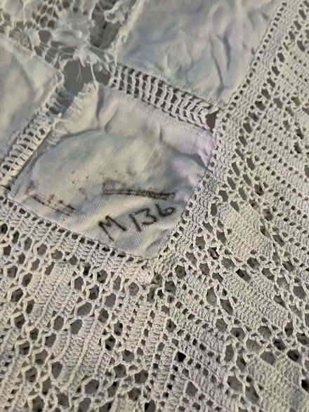 Photo of free Antique white cotton lace table cloth (Weston Park BA1) #3