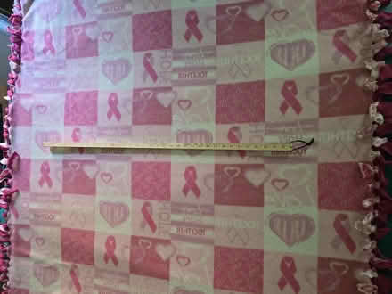Photo of free Pink Cancer Ribbon Fleece Blanket (West 7th) #3