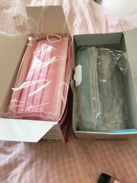 Photo of free Pink & blue face masks (Off Woodbridge road IP4) #1
