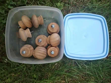 Photo of free 9x pine drawer/cupboard knobs (Norwich NR7) #1