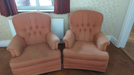 Photo of free 2 orange armchairs (Upton CH2) #2