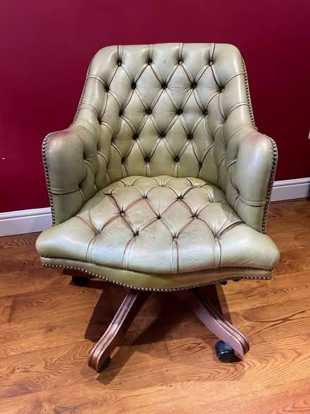 Photo of free Green leather chair (Westmill SG5) #1