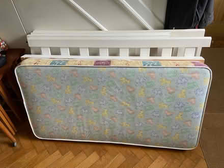 Photo of free Baby’s cot white wooden + mattress (St Albans AL1) #3