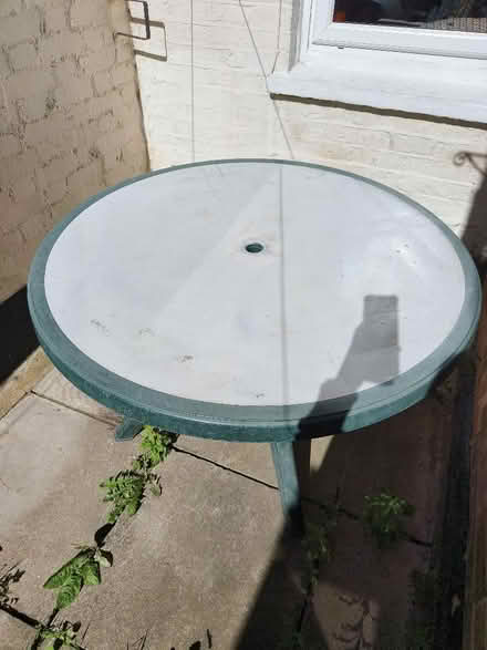 Photo of free Plastic round garden table (Stepney E1) #2