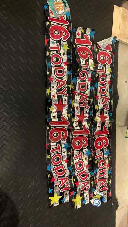 Photo of free Happy 16th banners - badge, candles (Chatham) #1