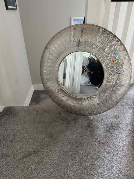 Photo of free Round silver metal mirror (Clay Farm, Leopardstown) #1