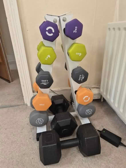 Photo of free Selection of dumbells with stand (South Croydon CR2) #1