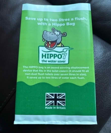 Photo of free Hippo The Water Saver Toilet Bag (Springfield CM1 6) #1