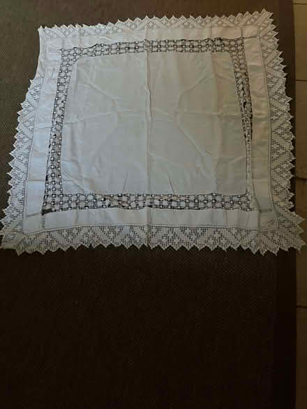 Photo of free Antique white cotton lace table cloth (Weston Park BA1) #1