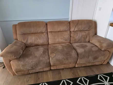 Photo of free Large Fabric Recliner Sofa (TN33) #1