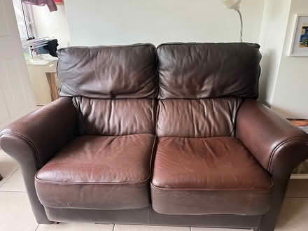 Photo of free Two seater Lenleys leather sofa (CT7) #1